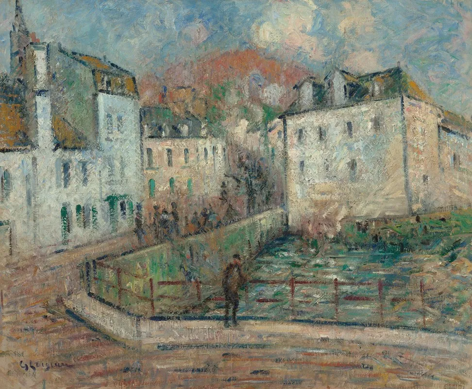 Vue De Pont Aven by Gustave Loiseau - Canvas Print