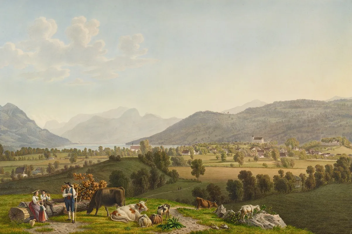 Vue De Sarnen by Johann Jakob Biedermann - Canvas Print