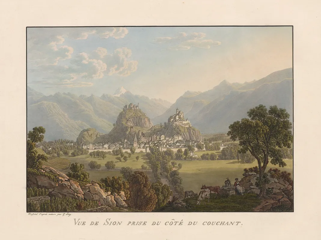 Vue De Sion Prise Du Cote Du Couchant