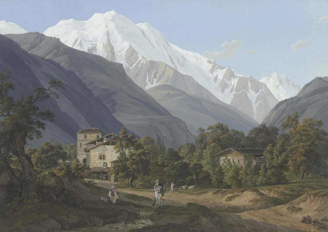 Vue De St Gervais De Laiguille Blance Du Bon Homme by Jean-Antoine Linck - Canvas Print