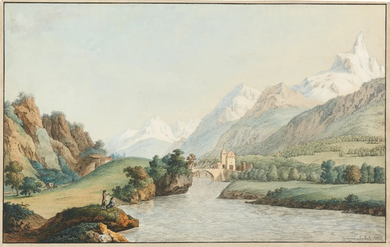 Vue De St Maurice by Jean-Antoine Linck - Canvas Print
