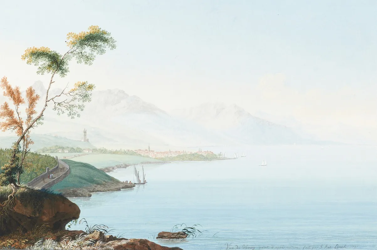Vue De Vevay by Jean-Antoine Linck - Canvas Print