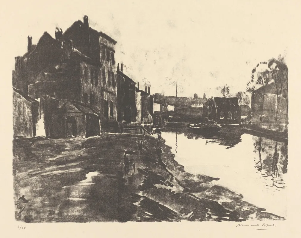 Vue De Ville Avec Canal by Armand Apol - Canvas Print