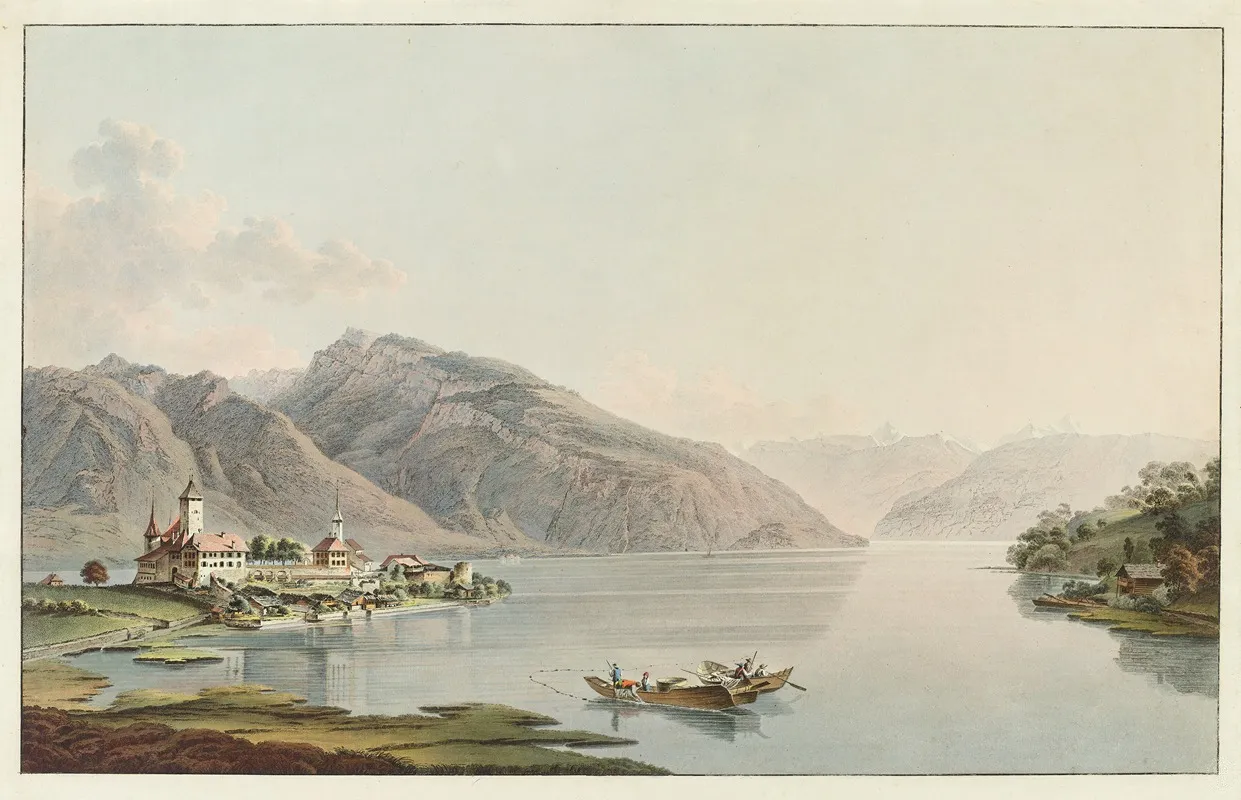 Vue Du Chateau De Spietz Sur Le Lac De Thoun