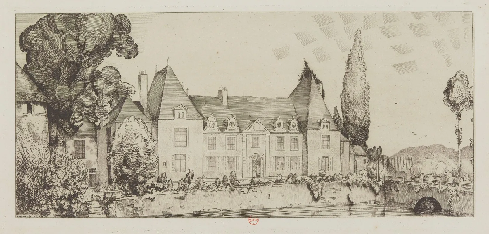 Vue Du Chateau De Villaines by Jean-Émile Laboureur - Canvas Print