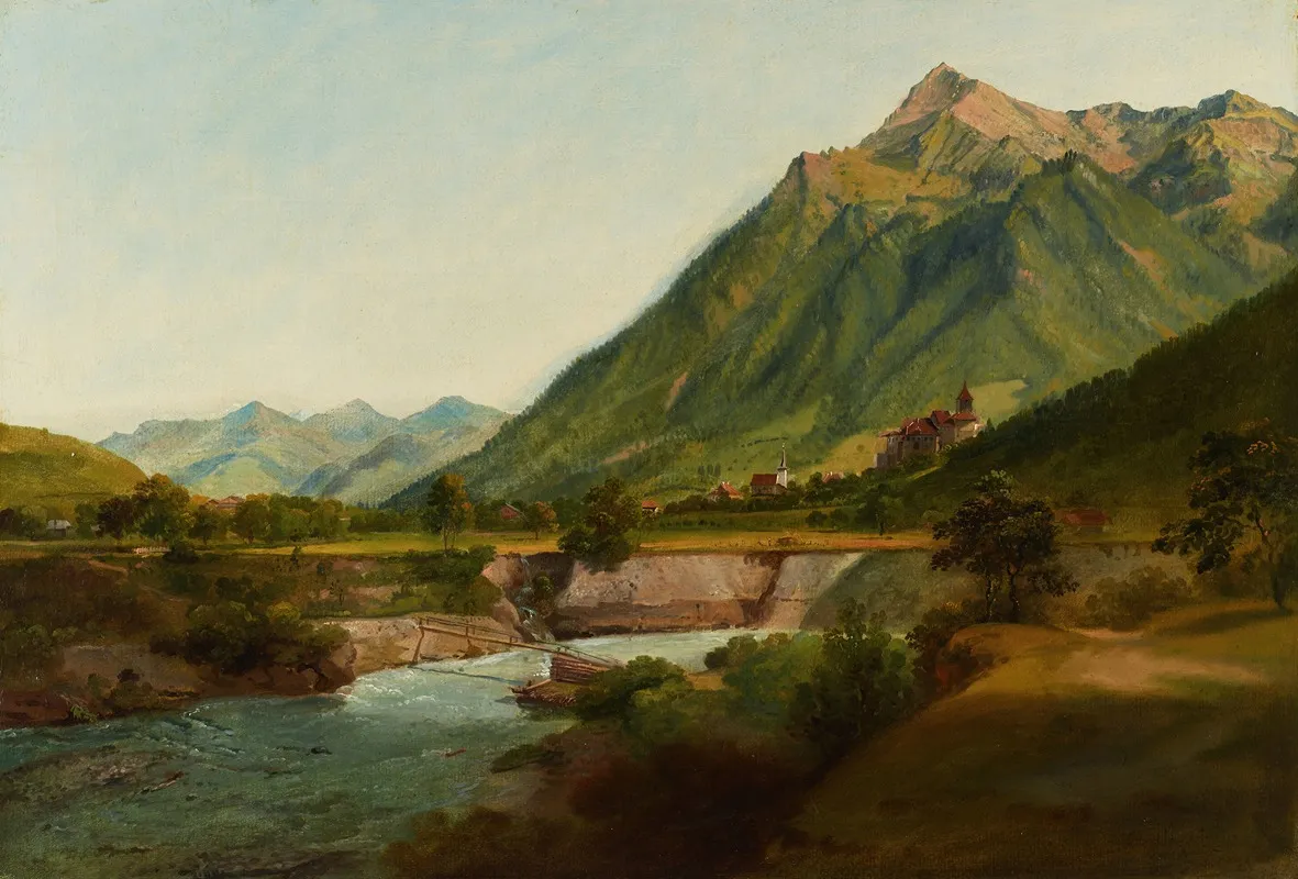 Vue Du Chateau De Wimmis Et Des Environs