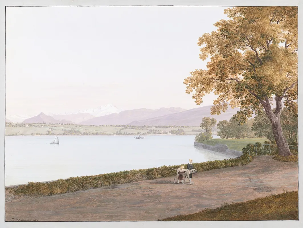 Vue Du Lac Leman Pres De Geneve by Jean-Antoine Linck - Canvas Print