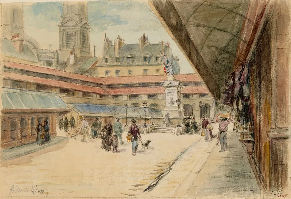 Vue Du Marche Saint Germain by Frédéric Léon - Canvas Print