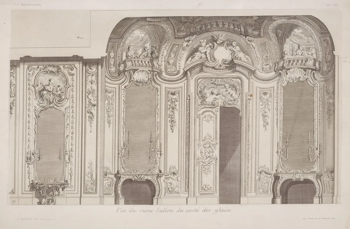 Vue Du Meme Sallon Du Coste Des Glaces by André-Charles Boulle - Canvas Print
