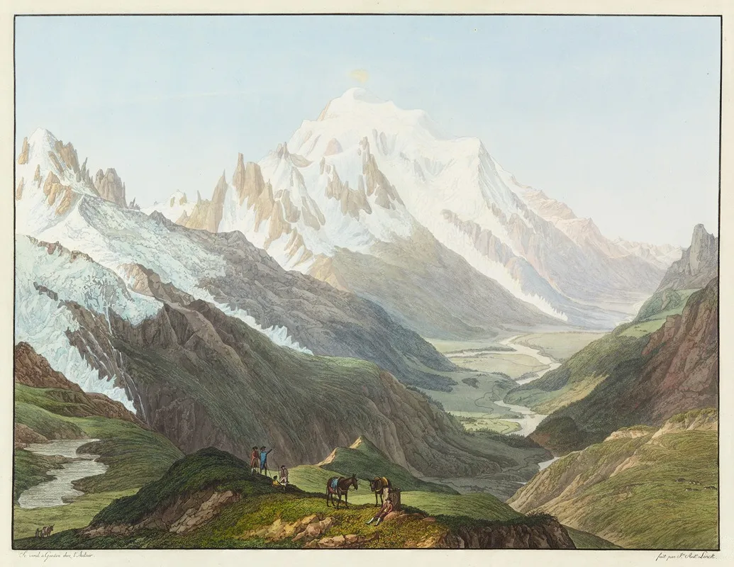 Vue Du Mont Blanc Prise Du Sommet Du Col De Balme by Jean-Antoine Linck - Canvas Print