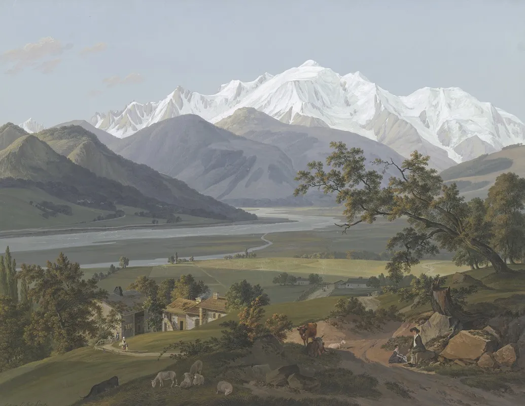 Vue Du Mont Blanc Prise Pres De Salanche by Jean-Antoine Linck - Canvas Print