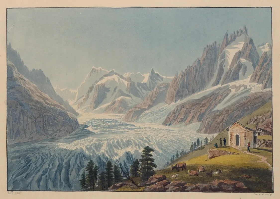 Vue Du Montanvert by Gabriel Lory the older - Canvas Print