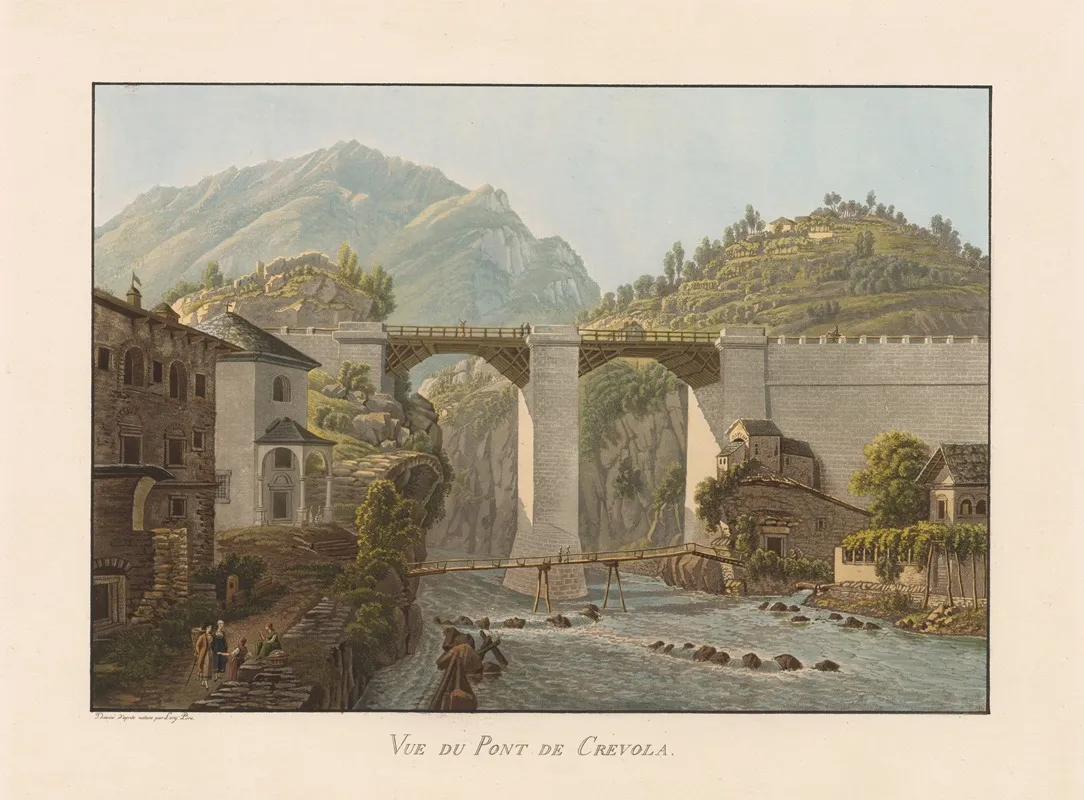 Vue Du Pont De Crevola by Gabriel Lory the Younger - Canvas Print