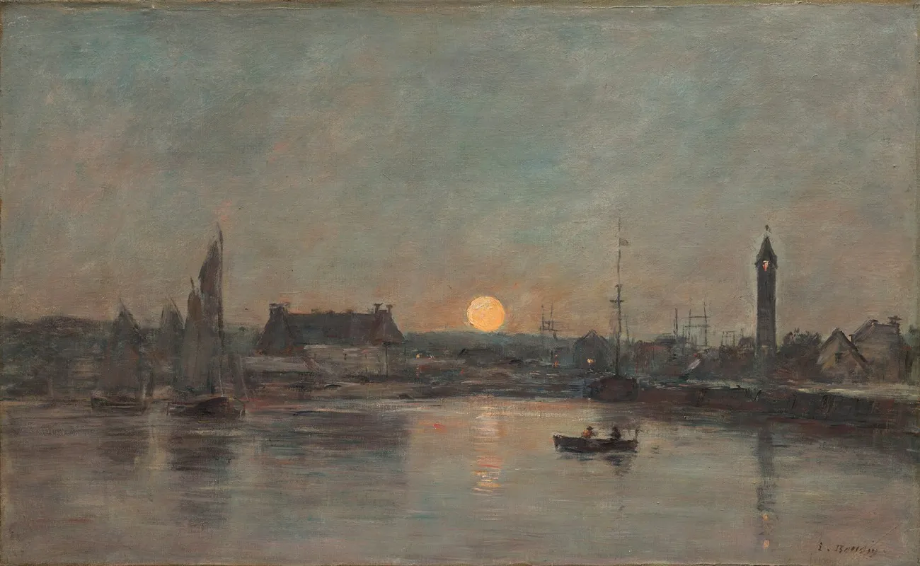 Vue Du Port De Trouville Au Crepuscule
