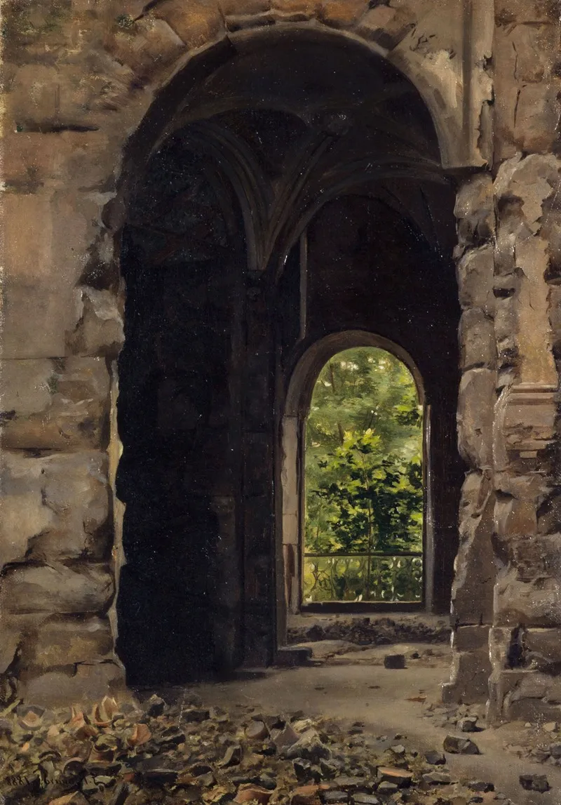 Vue Interieure Des Ruines De Lancienne Cour Des Comptes Quai Dorsay 2 by Georges Rouard - Canvas Print