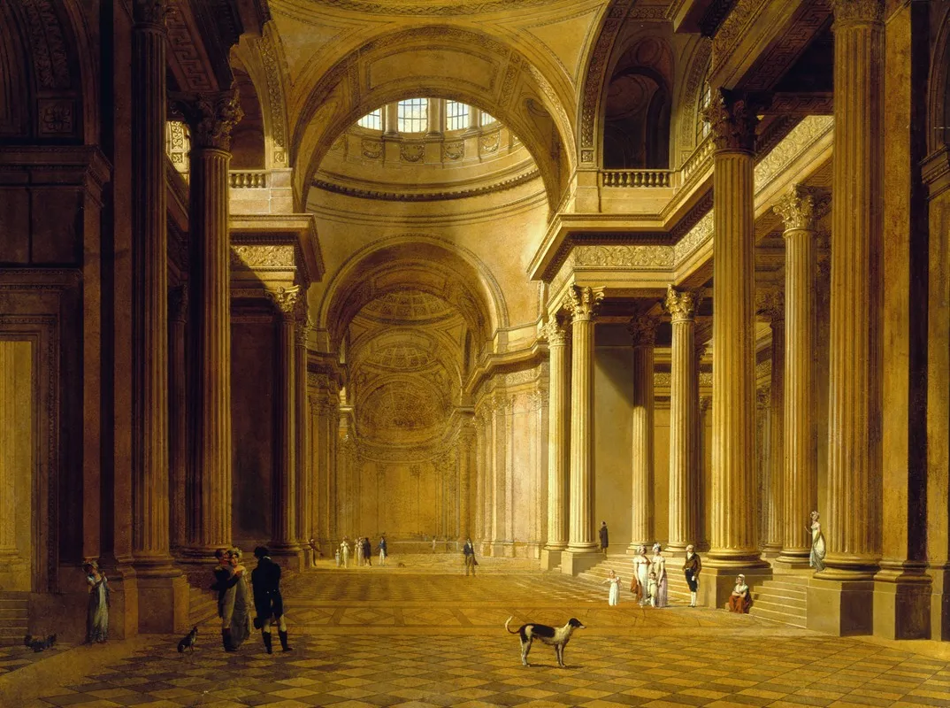 Vue Interieure Du Pantheon 2 by Etienne Bouhot - Canvas Print