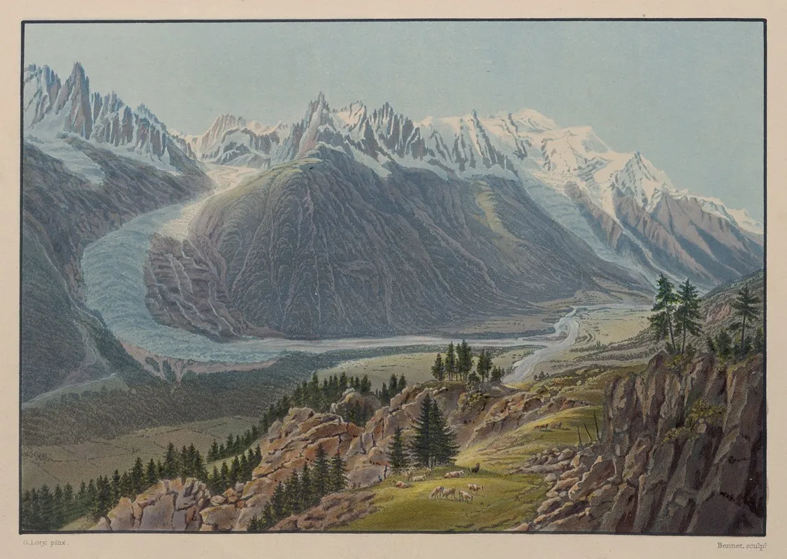Vue Prise De La Flegere by Gabriel Lory the older - Canvas Print