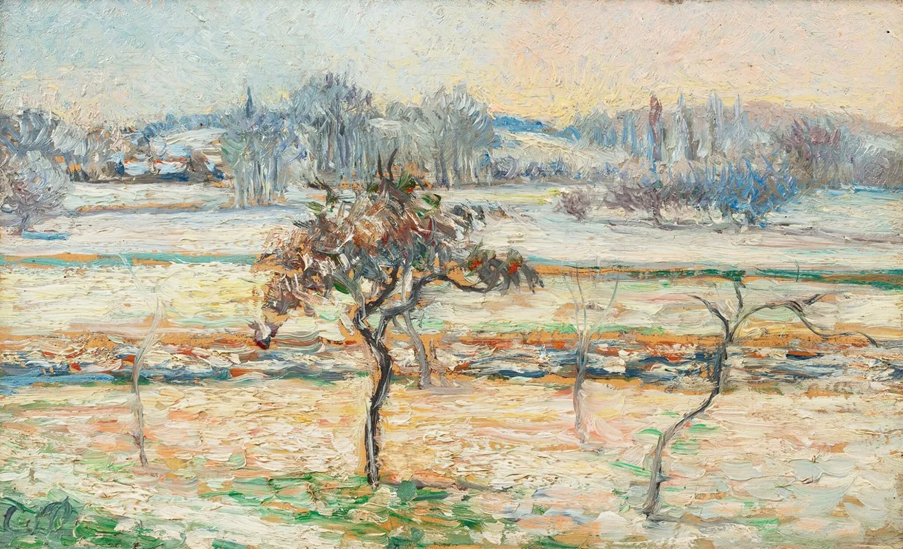 Vue Sur Le Village De Bazincourt Neige