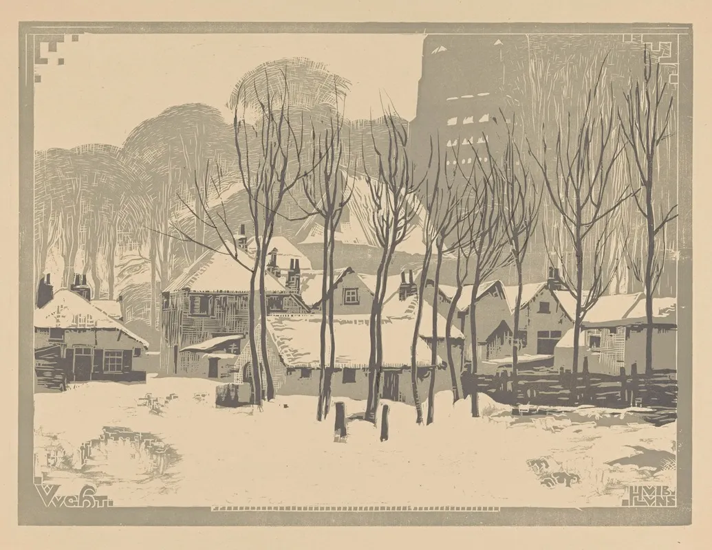 Vught In Sneeuw by Huib Luns - Canvas Print