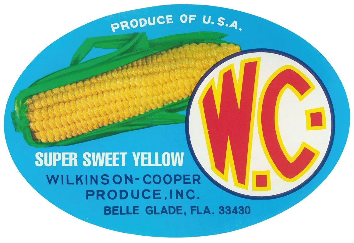 W C Super Sweet Yellow Corn Label
