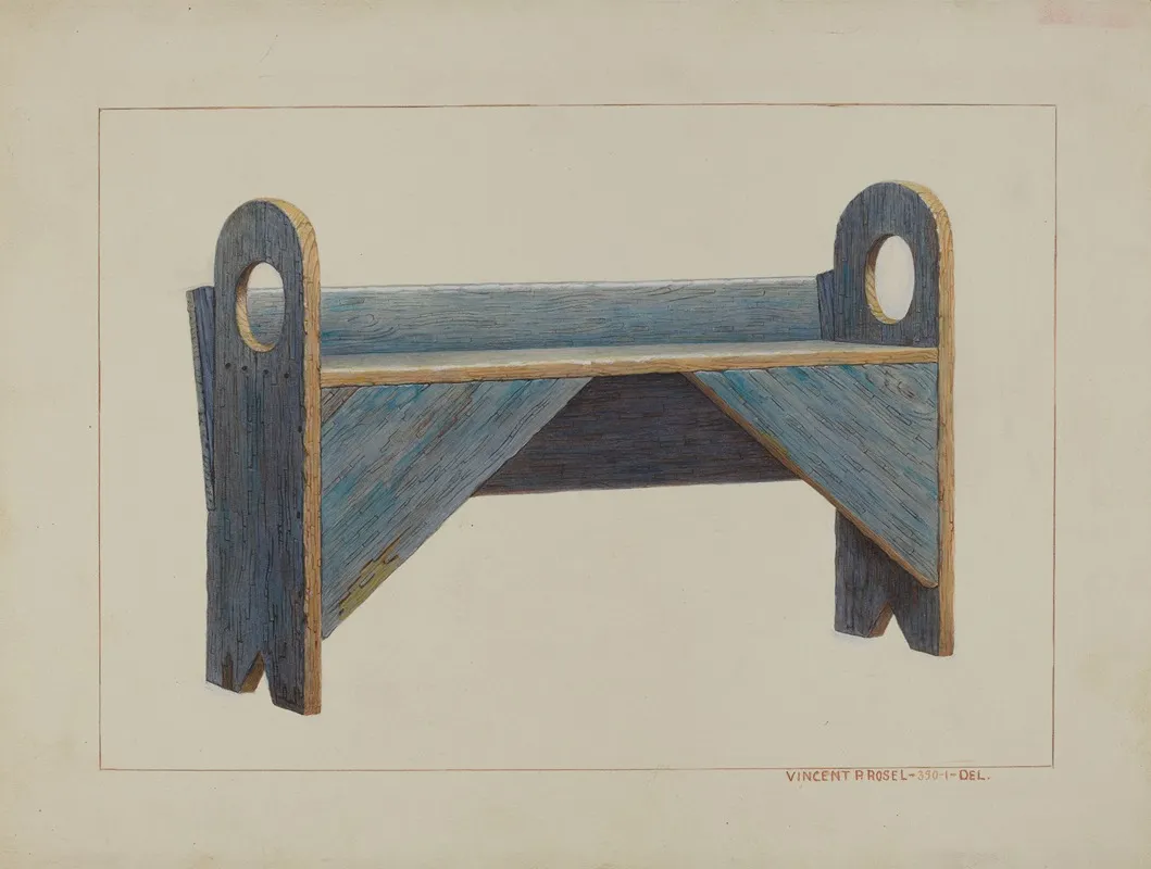 Wagon Bench by Vincent P. Rosel - Canvas Print