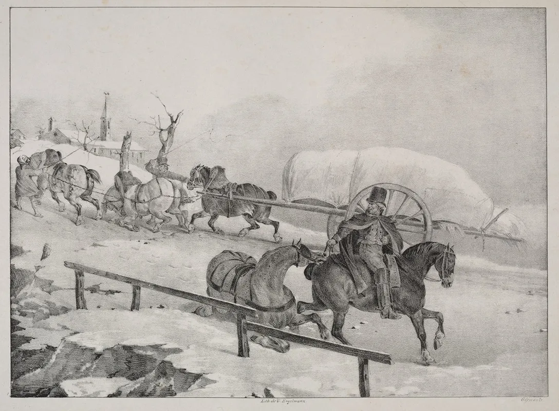 Wagoner Climbing A Hill by Théodore Géricault - Canvas Print