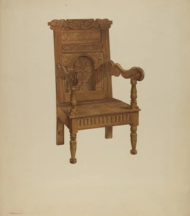 Wainscot Armchair by Leo Drozdoff - Canvas Print