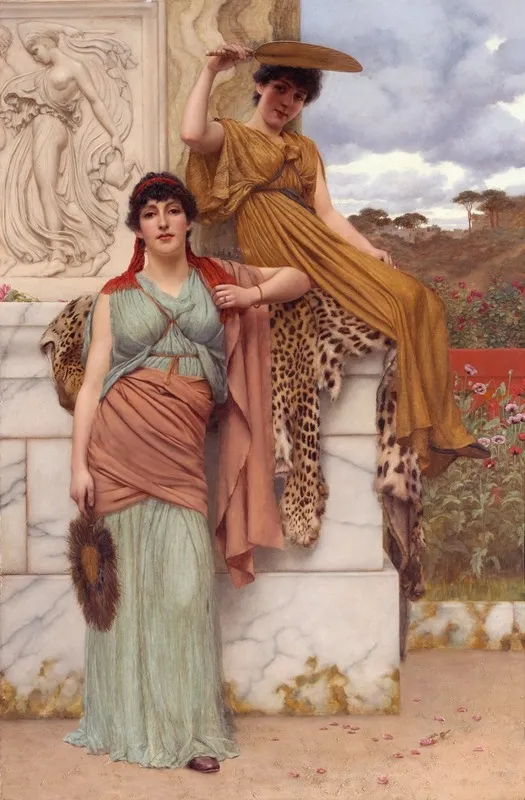 Waiting For The Procession by John William Godward - Canvas Print