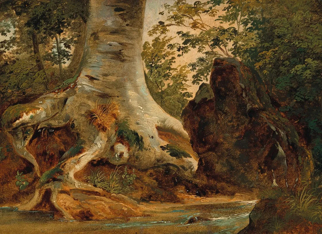 Waldbach 2 by Friedrich Gauermann - Canvas Print