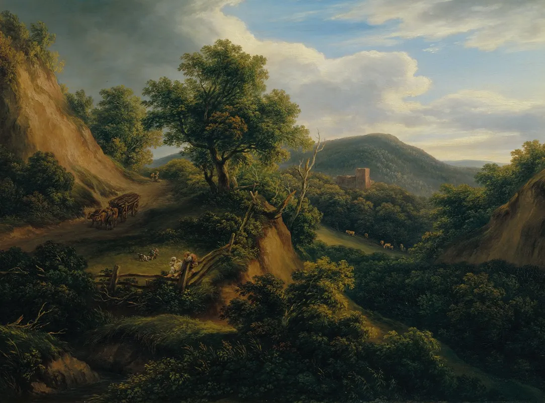 Waldige Berglandschaft Mit Ruine