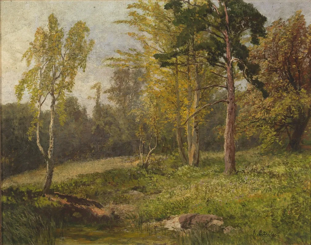Waldlandschaft 8 by Konrad Petrides - Canvas Print