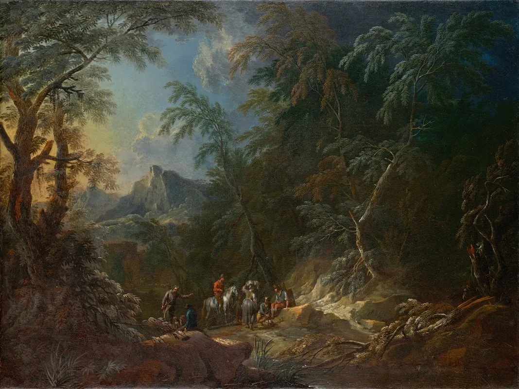 Waldlandschaft Abend by Maximilian Joseph Schinnagl - Canvas Print