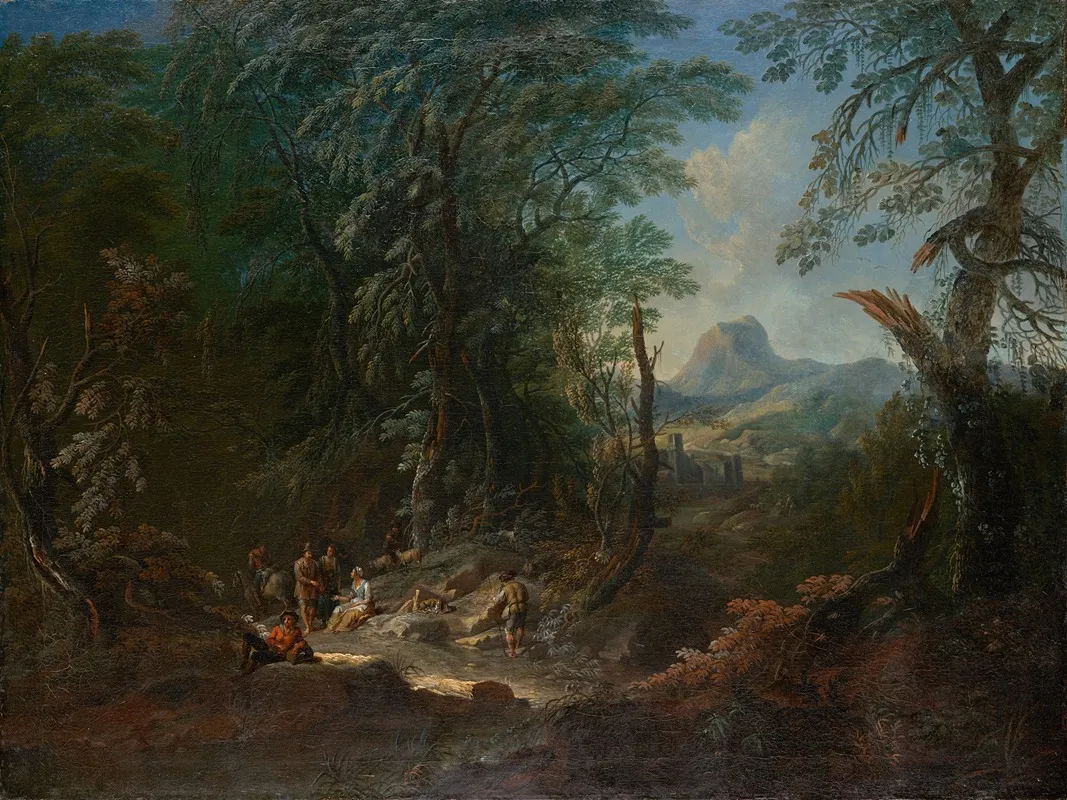 Waldlandschaft Morgen by Maximilian Joseph Schinnagl - Canvas Print