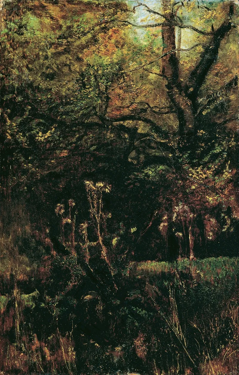 Waldlichtung Mit Disteln by Anton Romako - Canvas Print