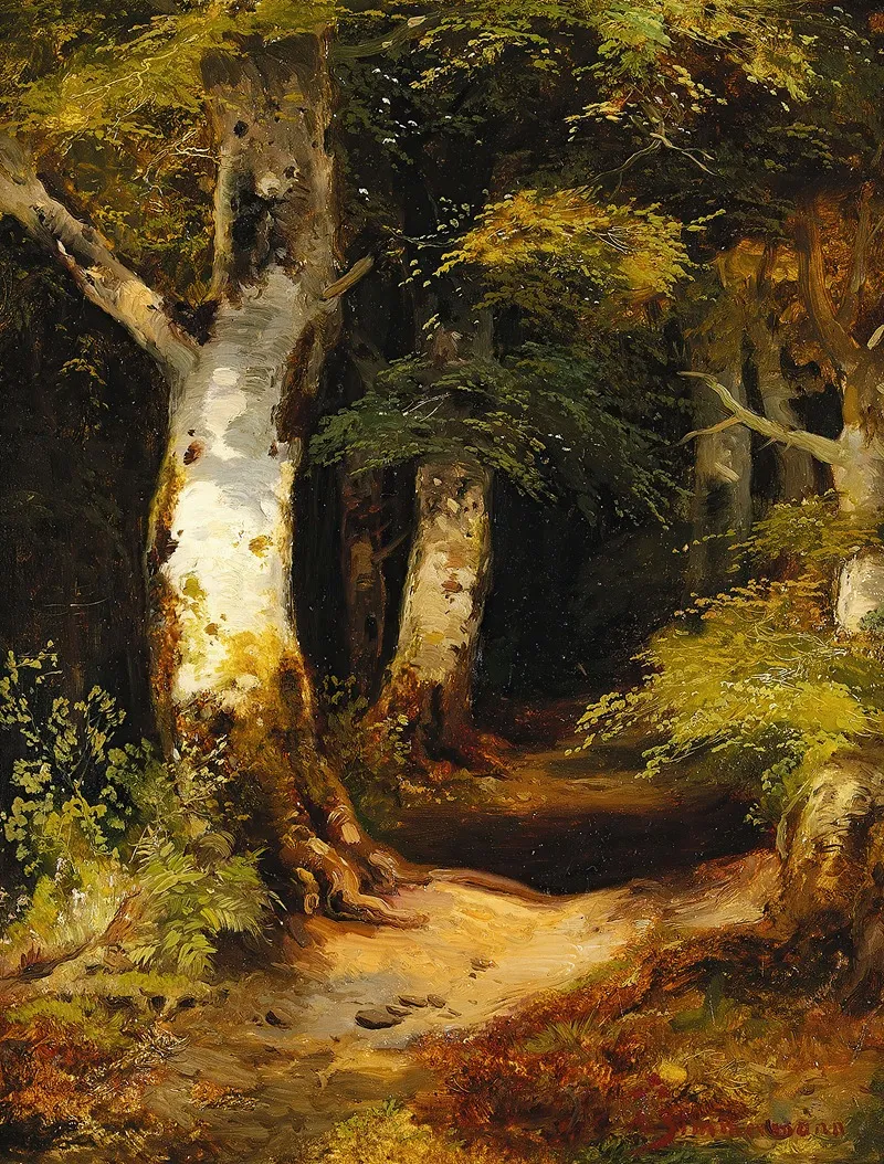 Waldweg 2 by Albert Zimmermann - Canvas Print