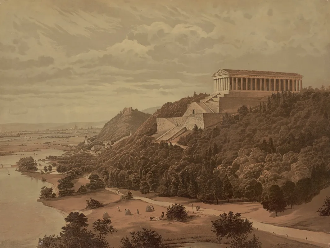 Walhalla Memorial Regensburg by Josef Langl - Canvas Print