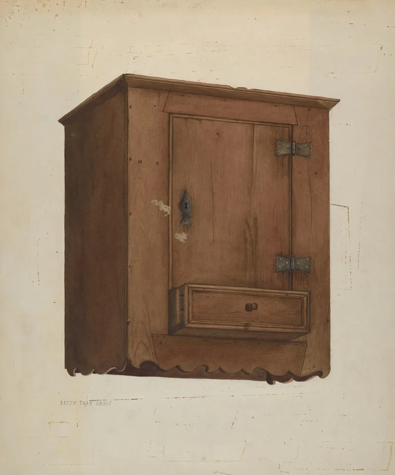 Wall Cabinet by Betty Jean Davis - Canvas Print