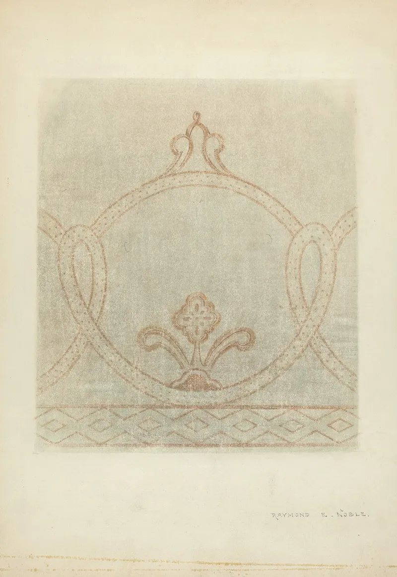 Wall Painting Restoration Drawing 2 by Raymond E. Noble - Canvas Print