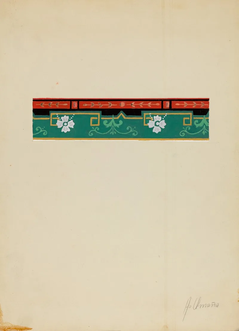 Wall Paper Border 2 by Alfonso Umana - Canvas Print