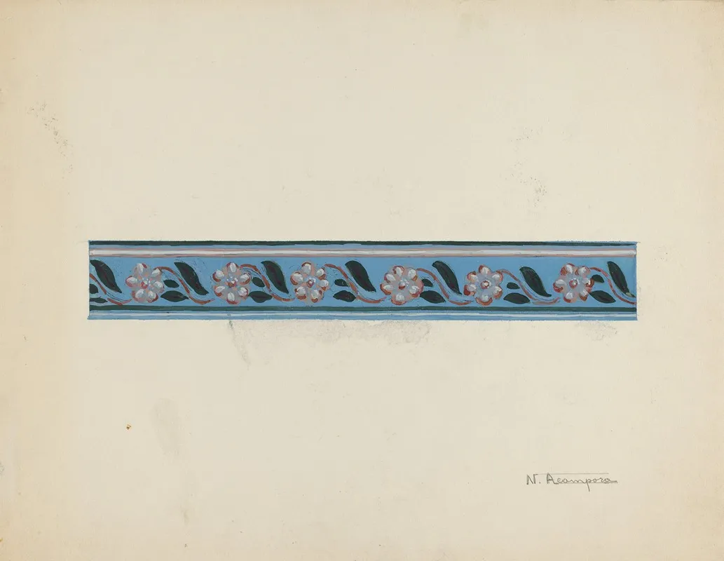 Wall Paper Border On Bandbox Lid