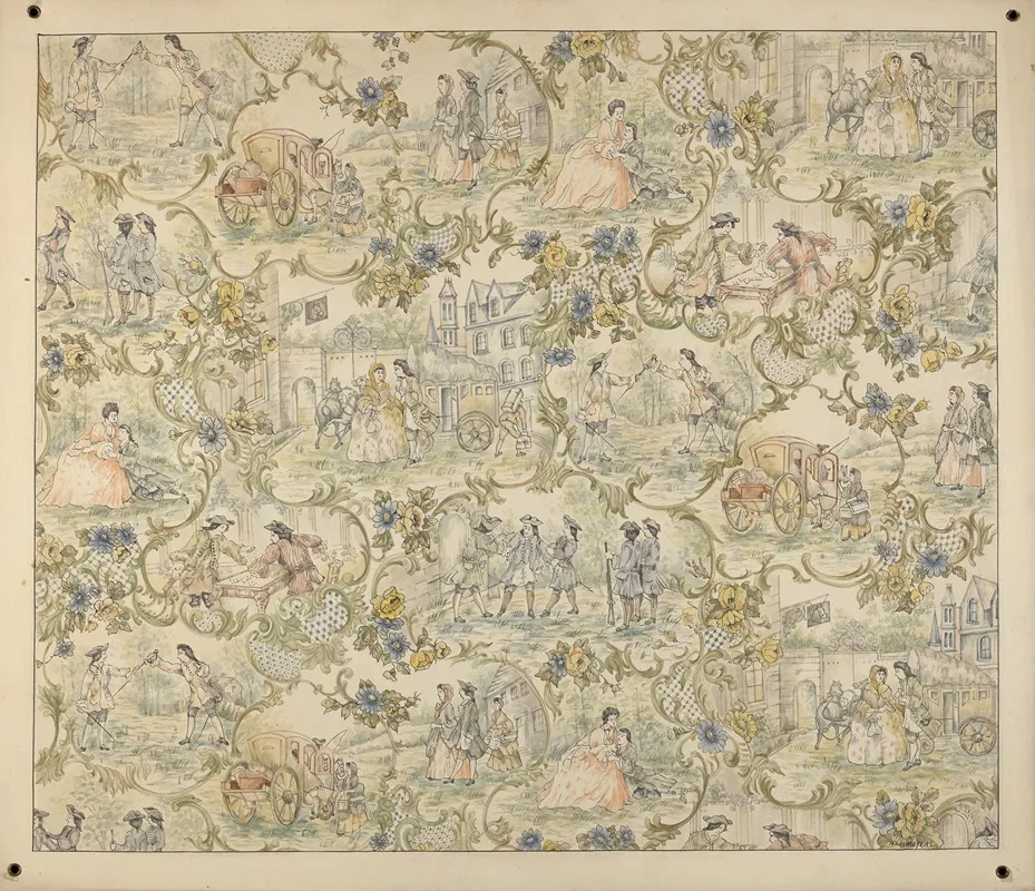 Wall Paper Design 2 by Henry Meyers - Canvas Print