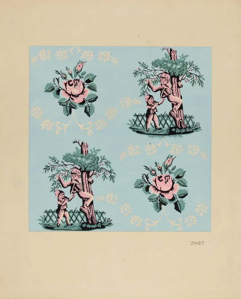 Wall Paper The Cherry Boy by A. Zimet - Canvas Print