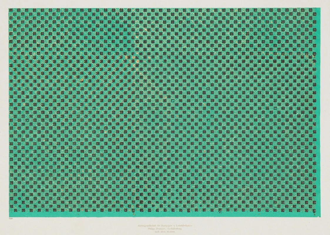 Walzendruckpapier Mit Golddruck Netzmuster Mit Simplen Kleinen Blumen Und Quadraten Nach Alten Mustern
