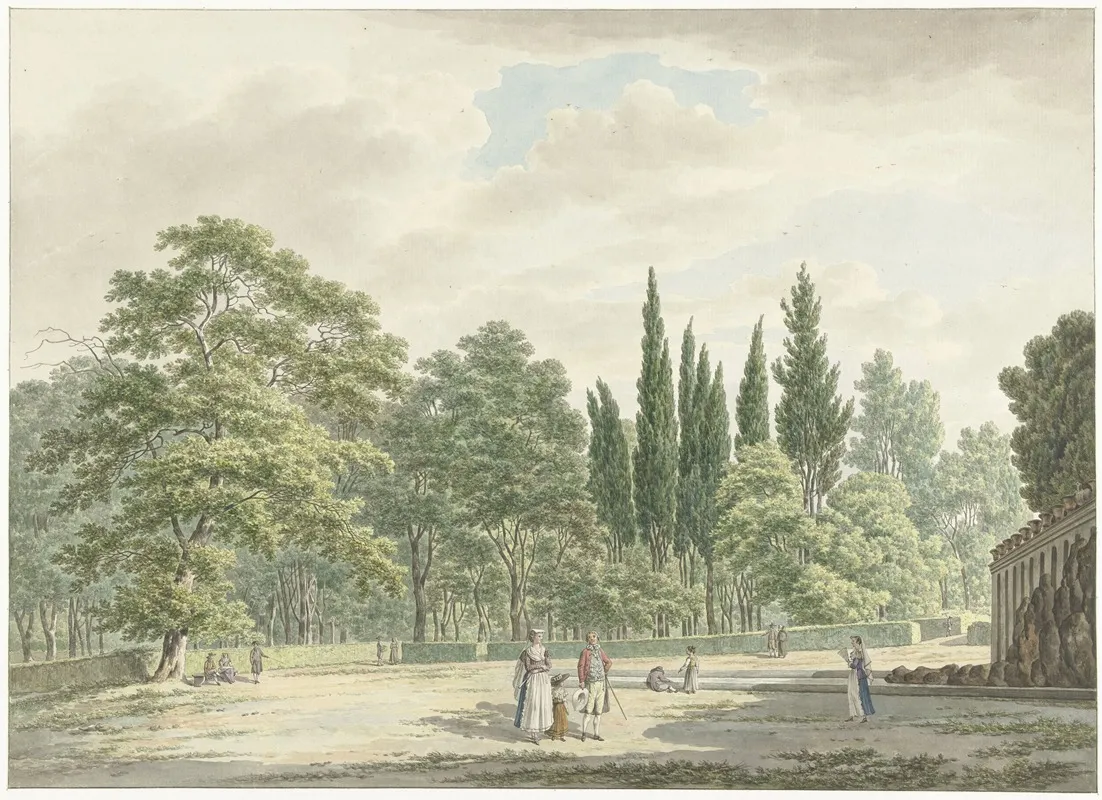 Wandelaars Op Een Terras Van De Villa Conti Te Frascati by Daniël Dupré - Canvas Print