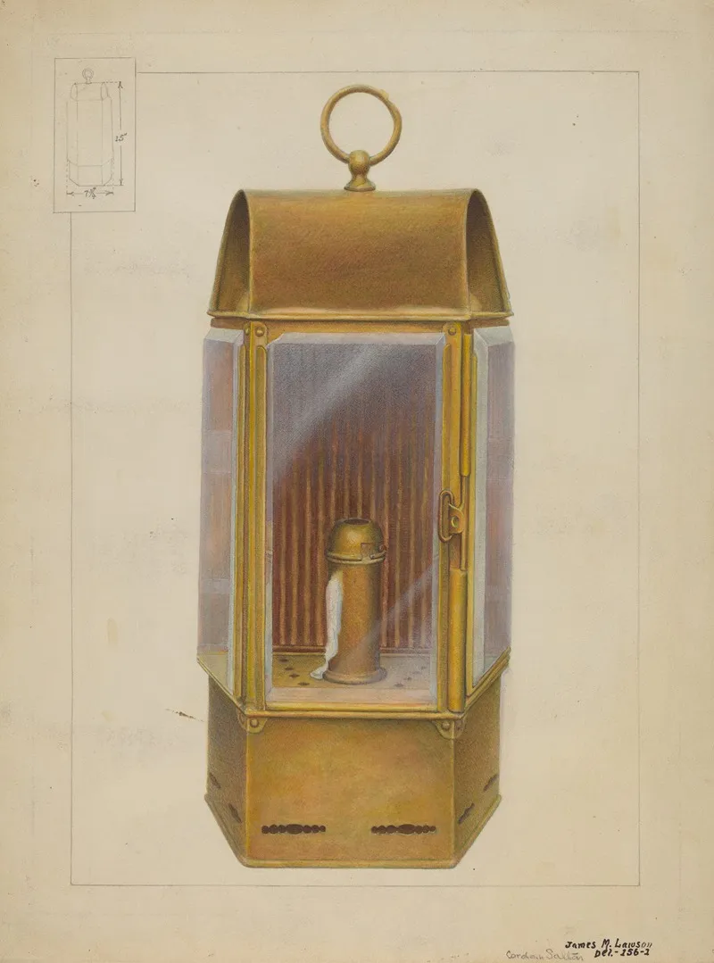 Wardroom Lamp From Constitution by James M. Lawson - Canvas Print