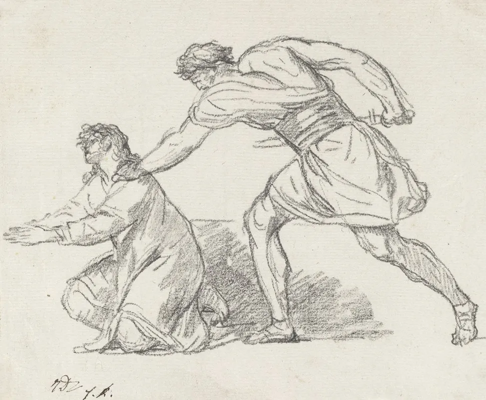 Warrior Seizing A Kneeling Figure