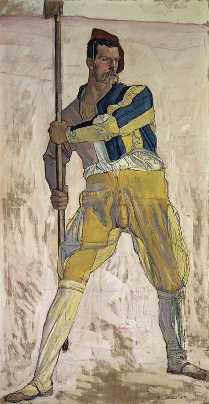 Warrior With Halberd by Ferdinand Hodler - Canvas Print