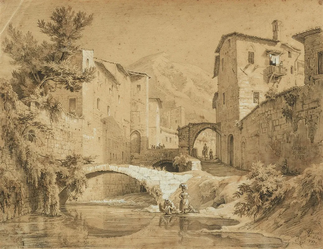 Wascherinnen Am Gubbio by Georg Heinrich Busse - Canvas Print