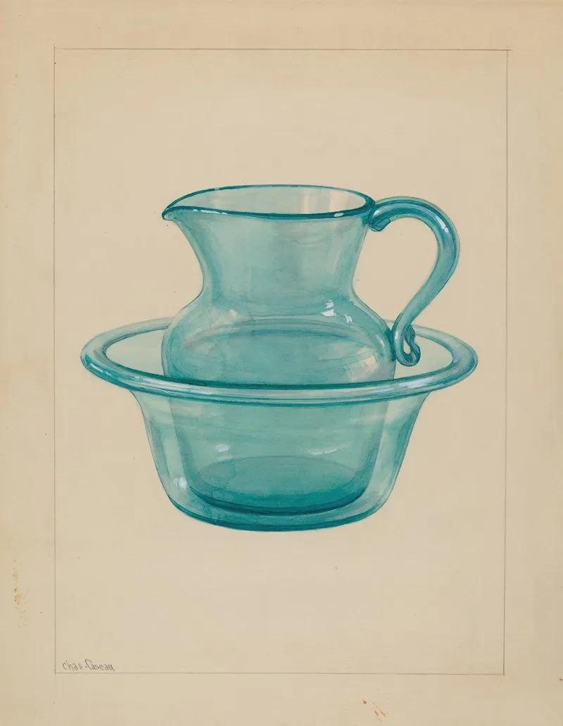 Wash Bowl And Pitcher by Charles Caseau - Canvas Print