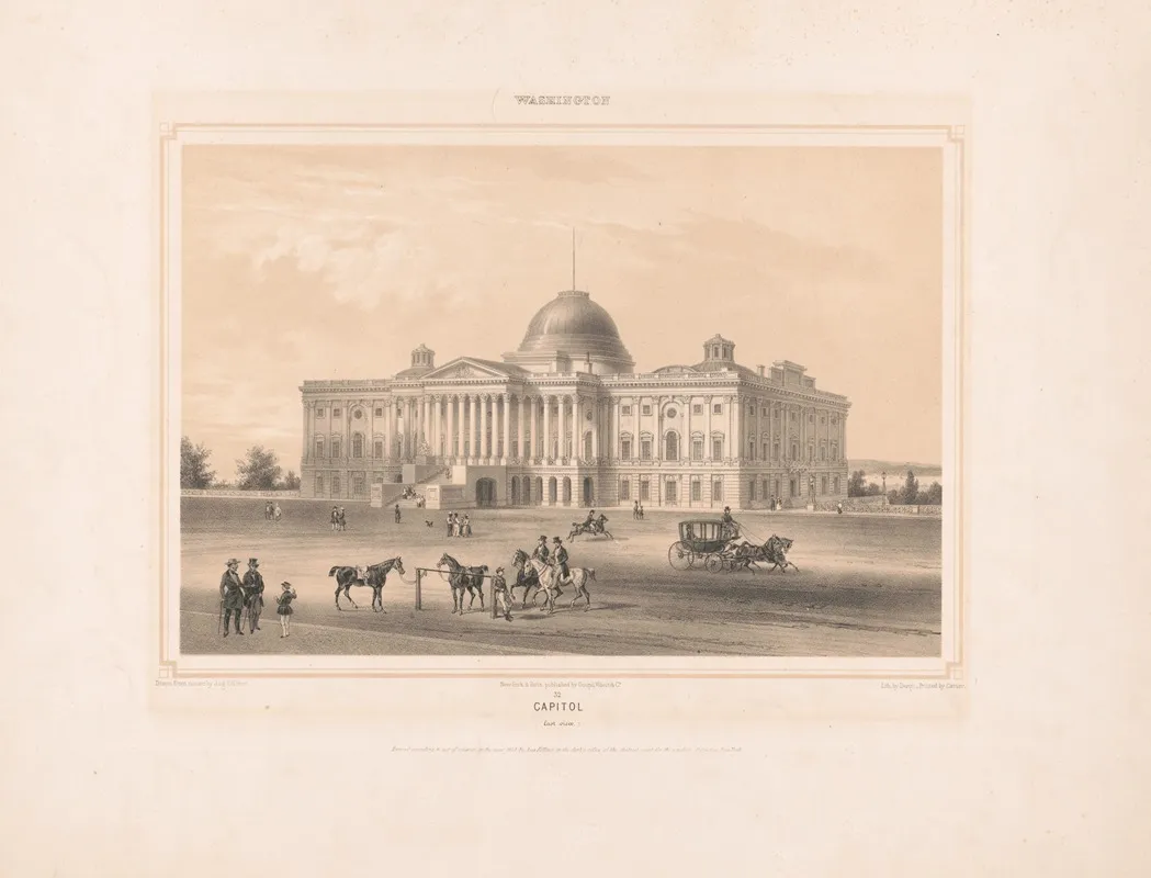 Washington Capitol East View by Augustus Köllner - Canvas Print